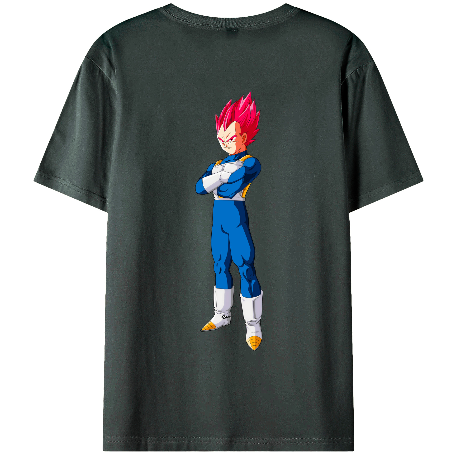 （画像用） ドラゴンボール ベジータ四世（Bejīta Yonsei）DRAGON BALL Vegeta IV 綿100％ メンズ半袖Tシャツ（バックプリント） 通気性